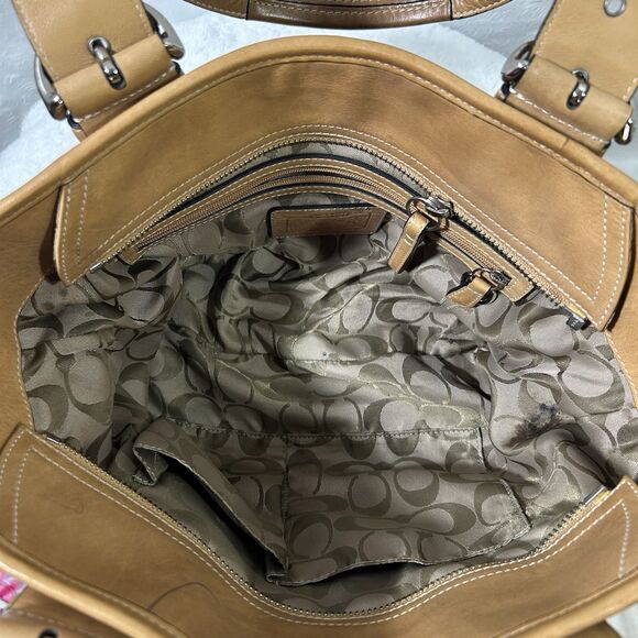 VTG Coach Tan Leather Soho Shoulder Handbag Purse M05D-9544 & Matching Wristlet - Picture 14 of 14